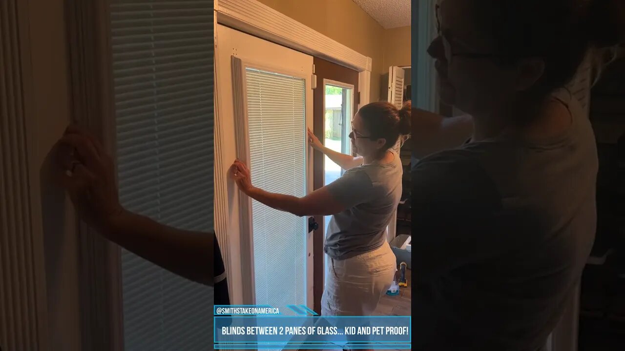 We installed blinds on the doors... BUT they are inside glass so kid and pet proof