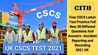 Free CSCS Test Practice 28 Different Questions And Answers 2021 Accident Reporting & Rec. Video 16