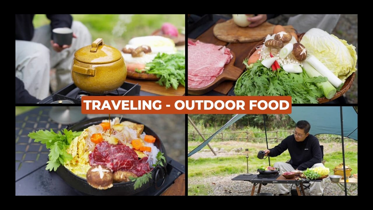 Two Beef Dishes and Hot Pot Cooking Outdoors in winter! - Travel Food