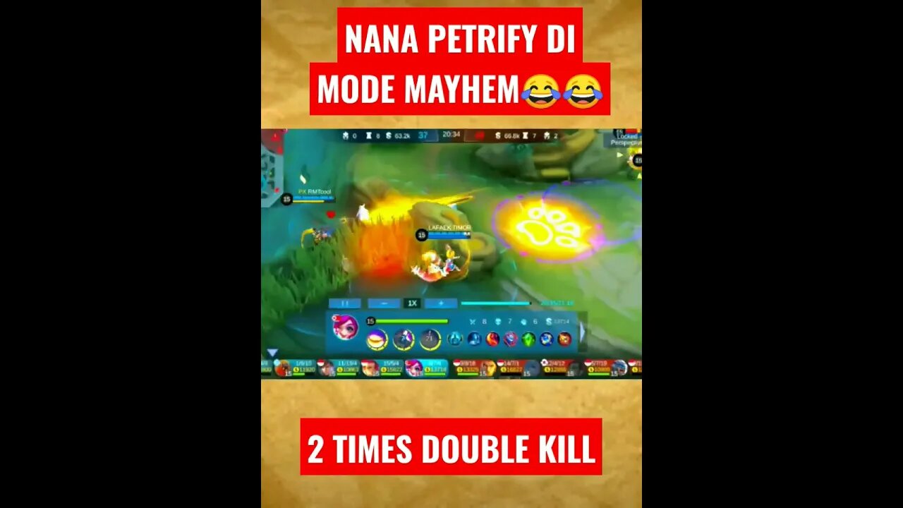 NANA PETRIFY MODE MAYHEM😂😂 #shorts #mlbb #mobilelegend #omletarcade #ml #mobilelegends