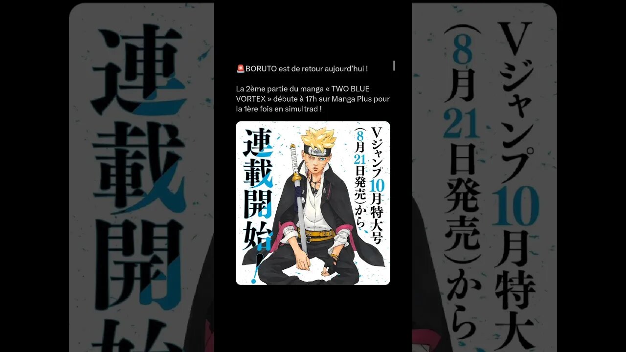 BORUTO est de retour aujourd’hui !