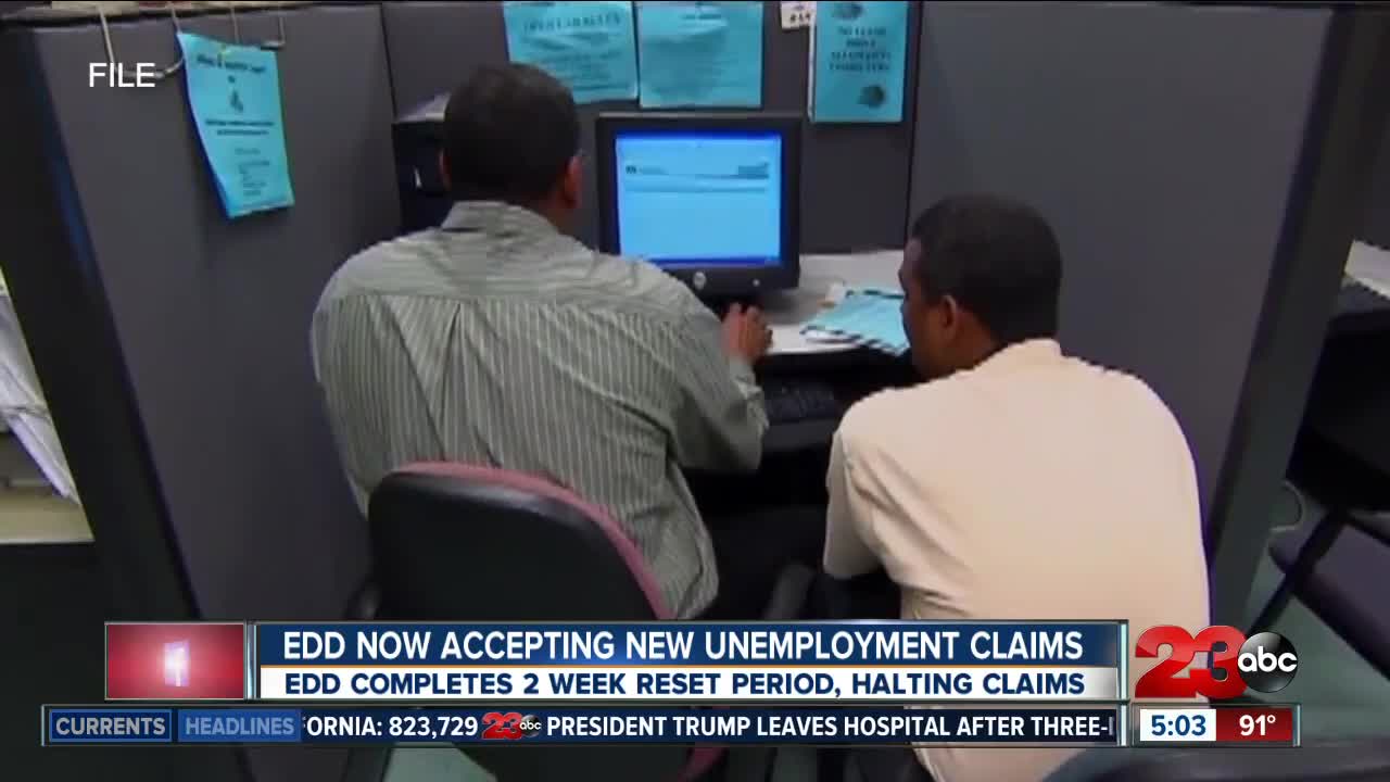 EDD now accepting new unemployment claims