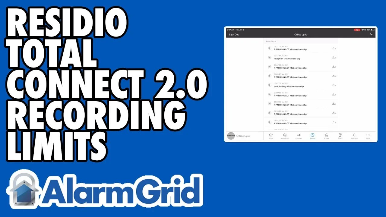 Resideo Total Connect 2.0 Recording Limits