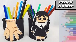 DIY - How to Make a Wednesday Addams Pencil Holder