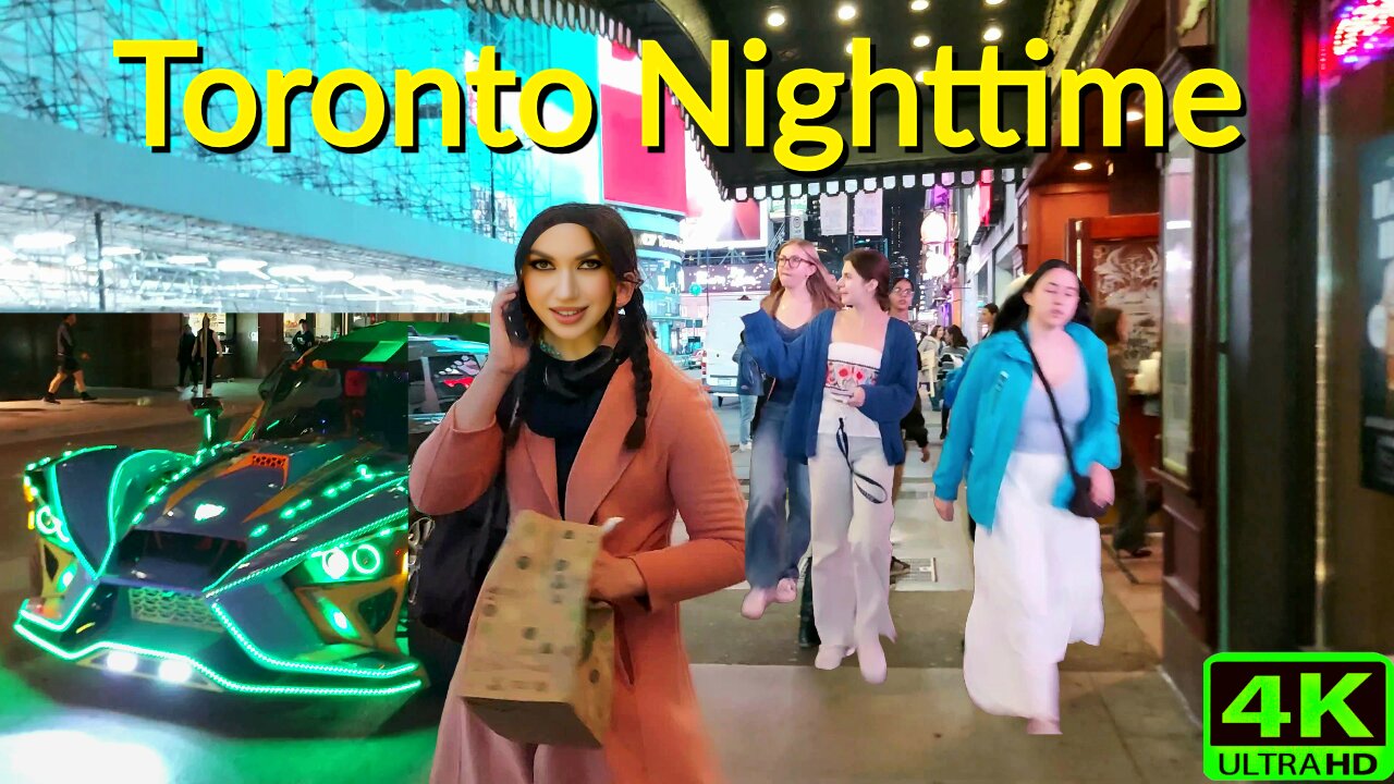 【4K】Toronto 23 C unseasonably warm November Night walk Canada 🇨🇦