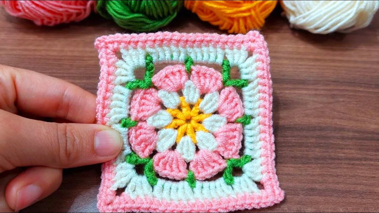 📌 very easy crochet square motif making #crochet #knitting