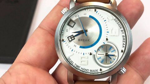 Break Original Dual Timezone Quartz Movement Blue and White Watch review and giveaway