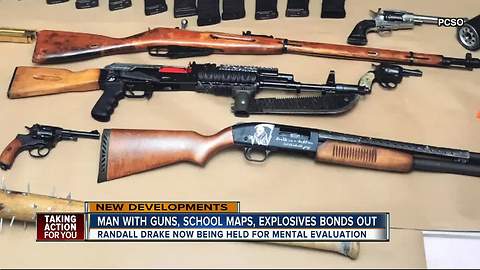 Man with guns, school maps and explosives in home bonds out