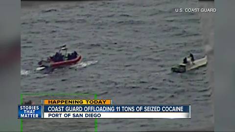 Coast Guard offloading drugs from operation in San Diego