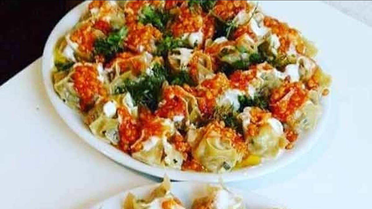 Afghani Dumplings Mantu or Mantoo-طرز تهیه افغانی منتو‬‎