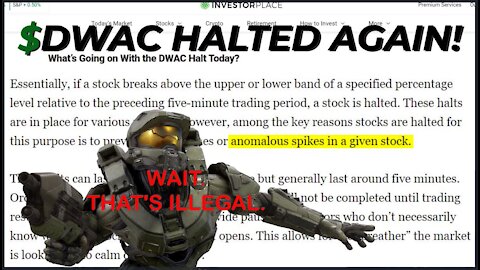 $DWAC Halted Again By NASDAQ | Globalist Tyrants SCARED By FREE ENTERPRISE!