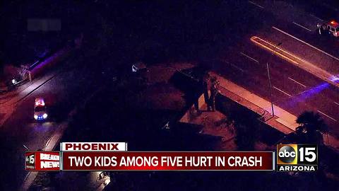 Two kids among five hurt in north Phoenix crash