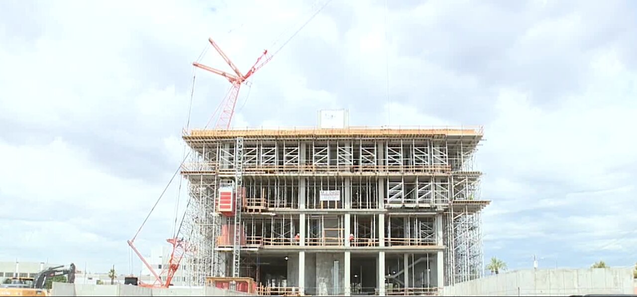 Officials give hard hat tour of Kirk Kerkorian School of Medicine building at UNLV