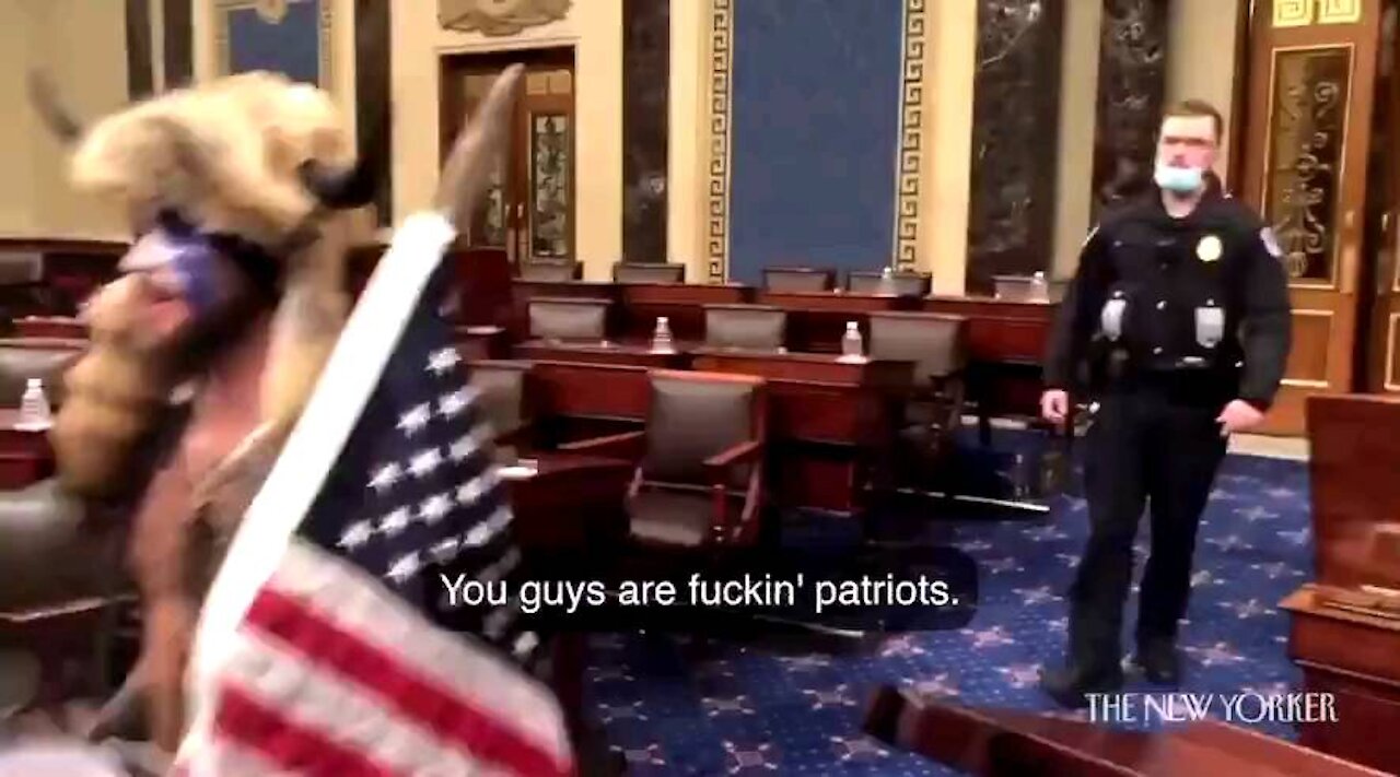 Capitol Police escort protestors for photo opportunities.