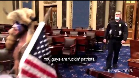 Capitol Police escort protestors for photo opportunities.