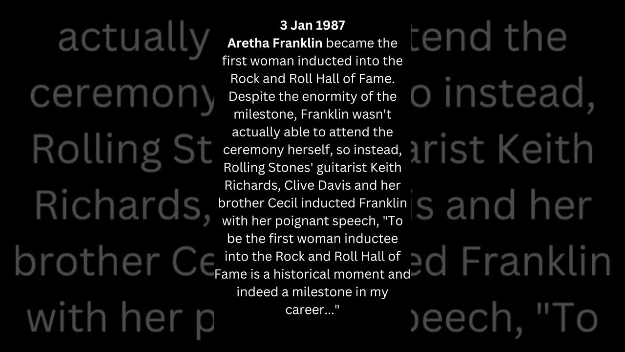 January 3, History of Rock N Roll