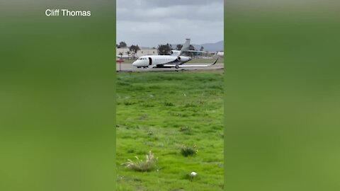 VIDEO: Jet slides off the runway at Montgomery Field