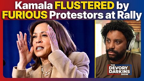 Kamala FLUSTERED Again by FURIOUS Protestors during CHAOTIC Rally