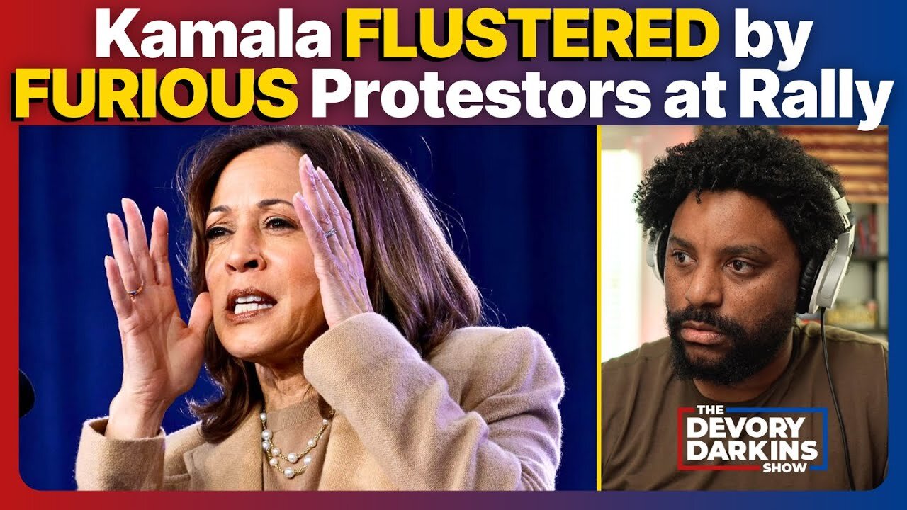 Kamala FLUSTERED Again by FURIOUS Protestors during CHAOTIC Rally