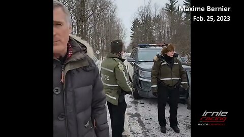 Maxime Bernier not allowed on Roxham Rd by Police "Citizen" Blockade