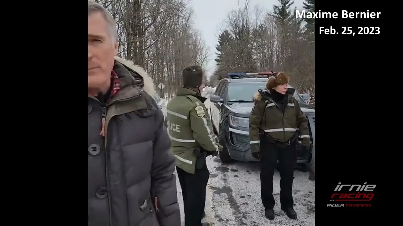 Maxime Bernier not allowed on Roxham Rd by Police "Citizen" Blockade