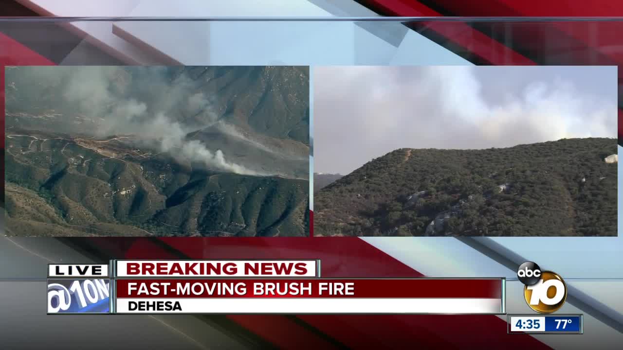 Dehesa Fire grows in East County