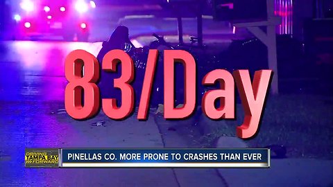 Pinellas County averages 77 car crashes a day