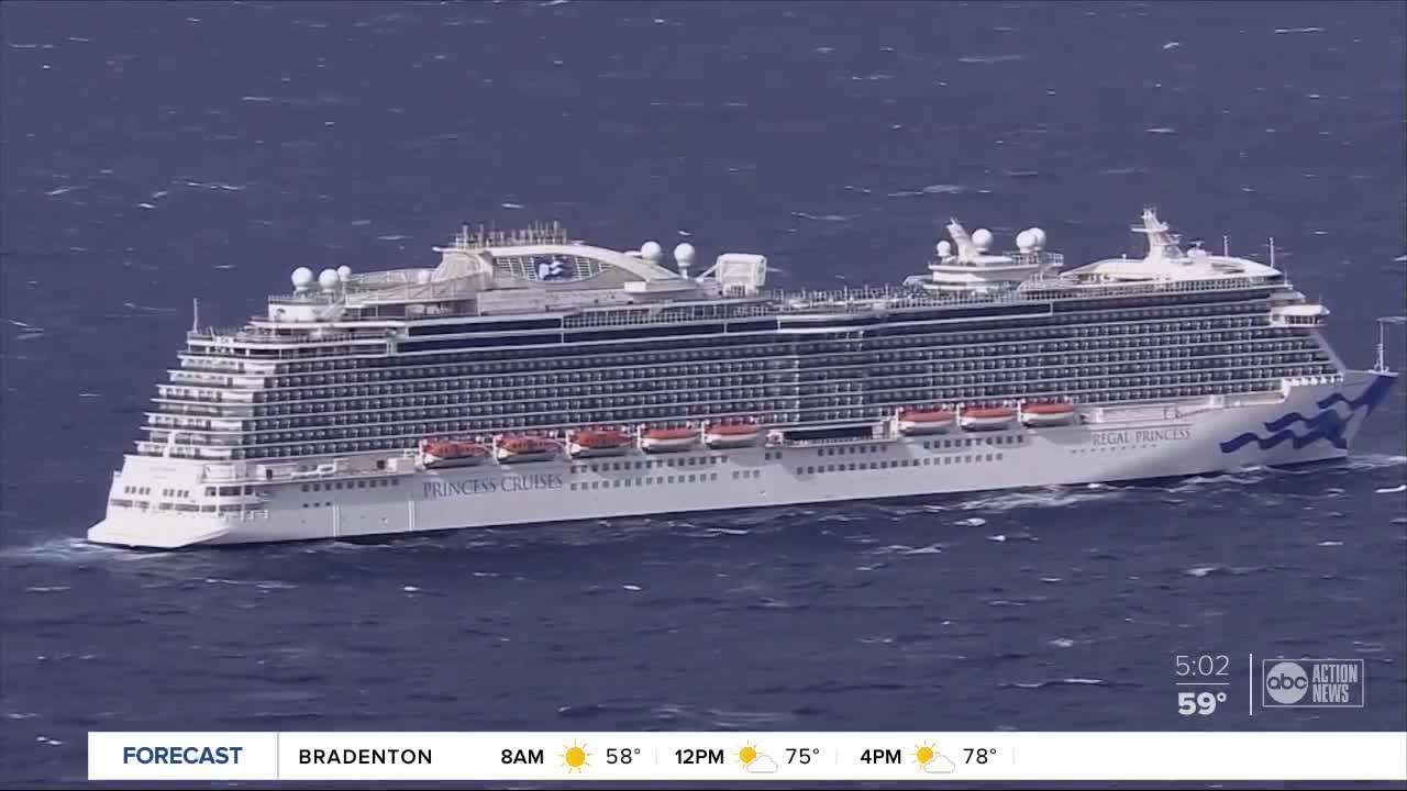 Regal Princess cruise ship docks at Florida port after crew members test negative for coronavirus