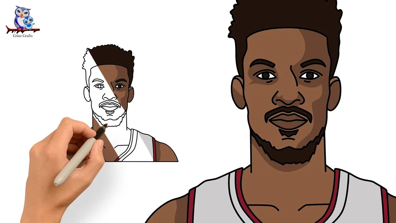 How to Draw Jimmy Butler - Miami Heat