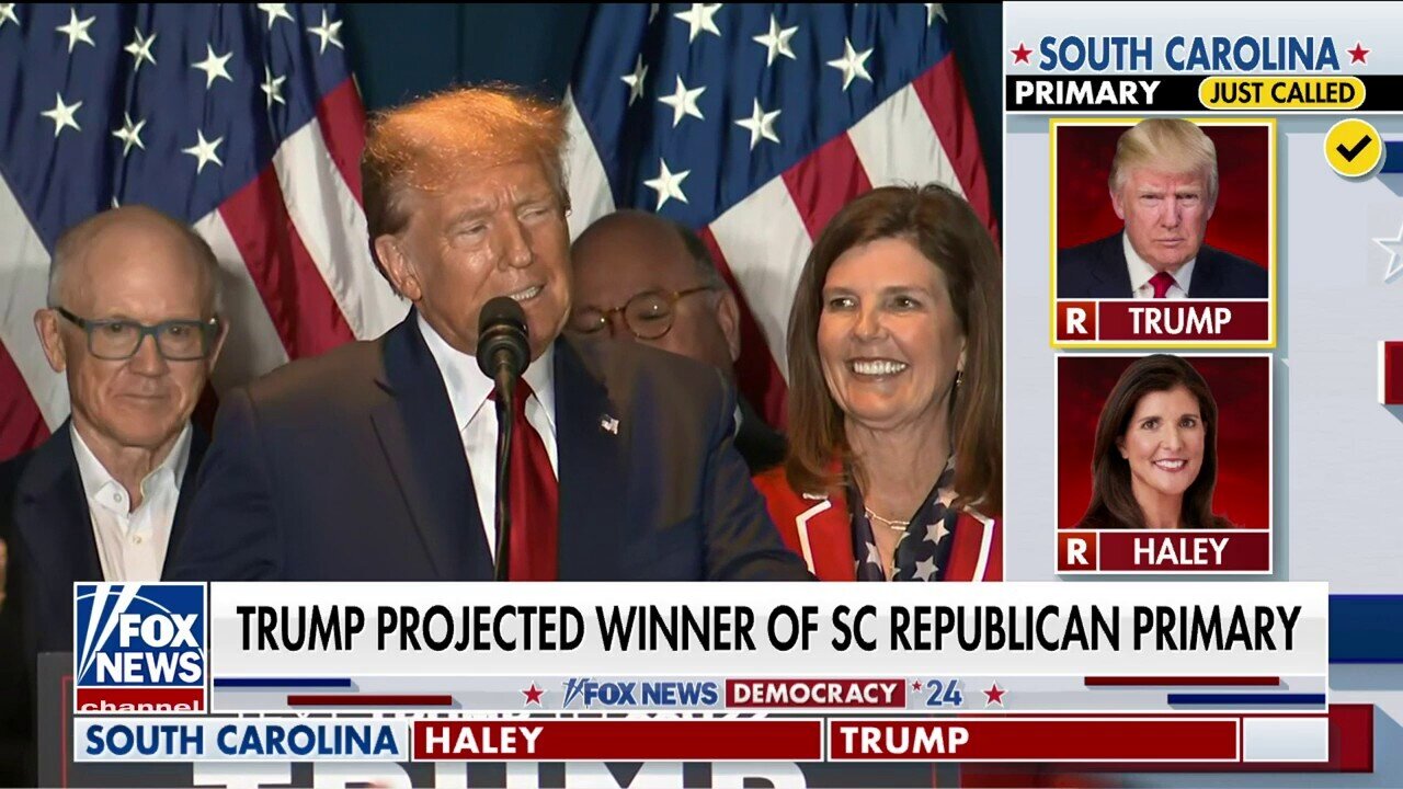 Trump Delivers Remarks To Supporters After Winning The South Carolina GOP Primary