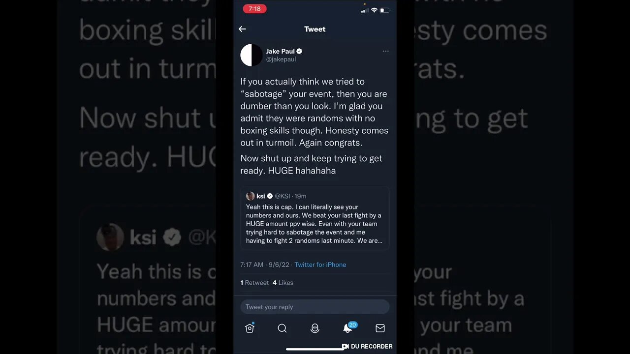 KSI and Jake Paul Tweets 🤣