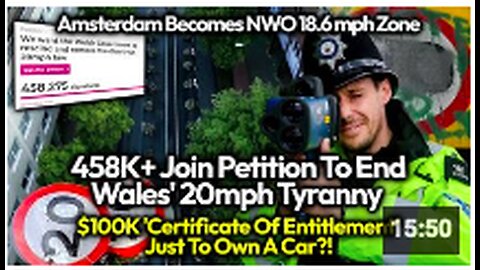 458K Sign Anti 20mph Petition, $183K To Own Car In Singapore, Amsterdam To Impose Crazy 19mph Limit!