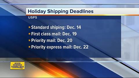 Holiday shipping deadlines