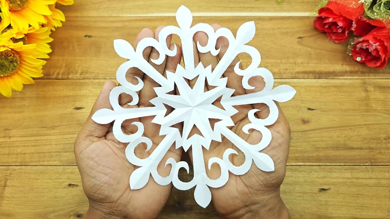 Paper Cutting Snowflake Design ❄️ How to Make Snowflake Out of Paper 🎄 Easy Paper Crafts