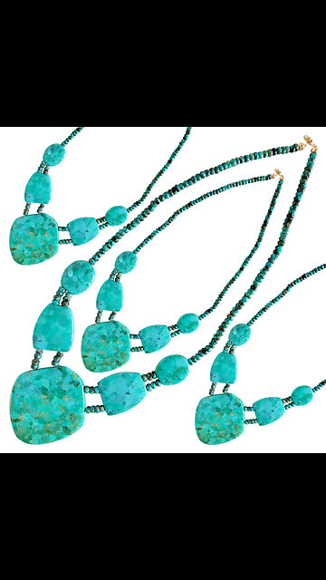 Natural turquoise double strand pendant handmade necklace Unique Gifts for Women 20231026-09-08