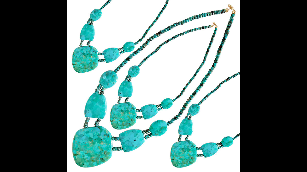 Natural turquoise double strand pendant handmade necklace Unique Gifts for Women 20231026-09-08