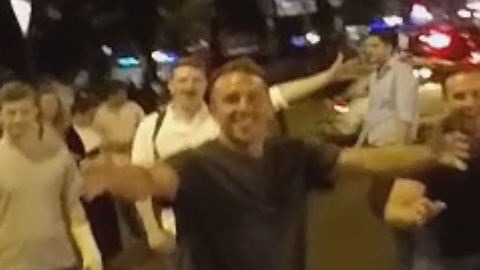 CRAZY England Fans celebrations spill onto street - world cup 2018