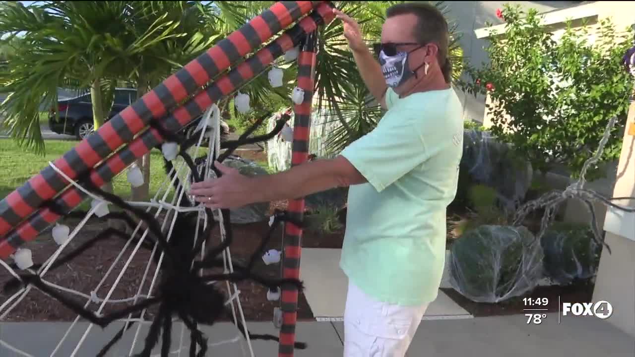 Estero couple creates crafty slide to keep trick-or-treaters safe this Halloween