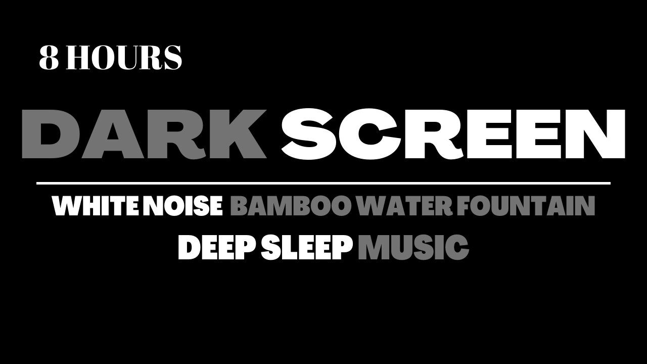 DARK SCREEN Bamboo Water Fountain | White Noise Natural sounds of Creeks in Wood, Birds Sleep Sounds