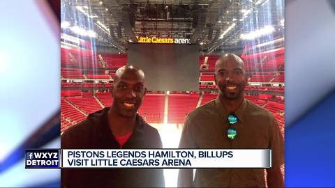 Pistons legends Chauncey Billups, Rip Hamilton visit Little Caesars Arena