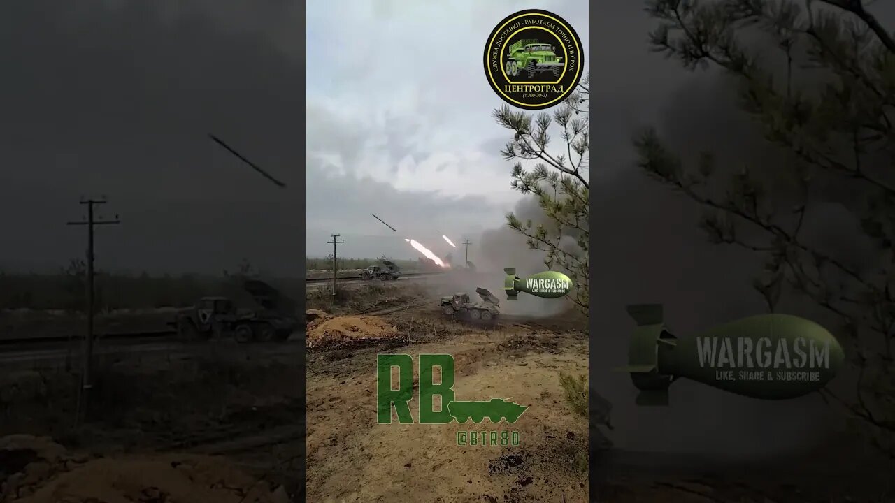 Russian Grad rocket barrage unloads at Kremennaya
