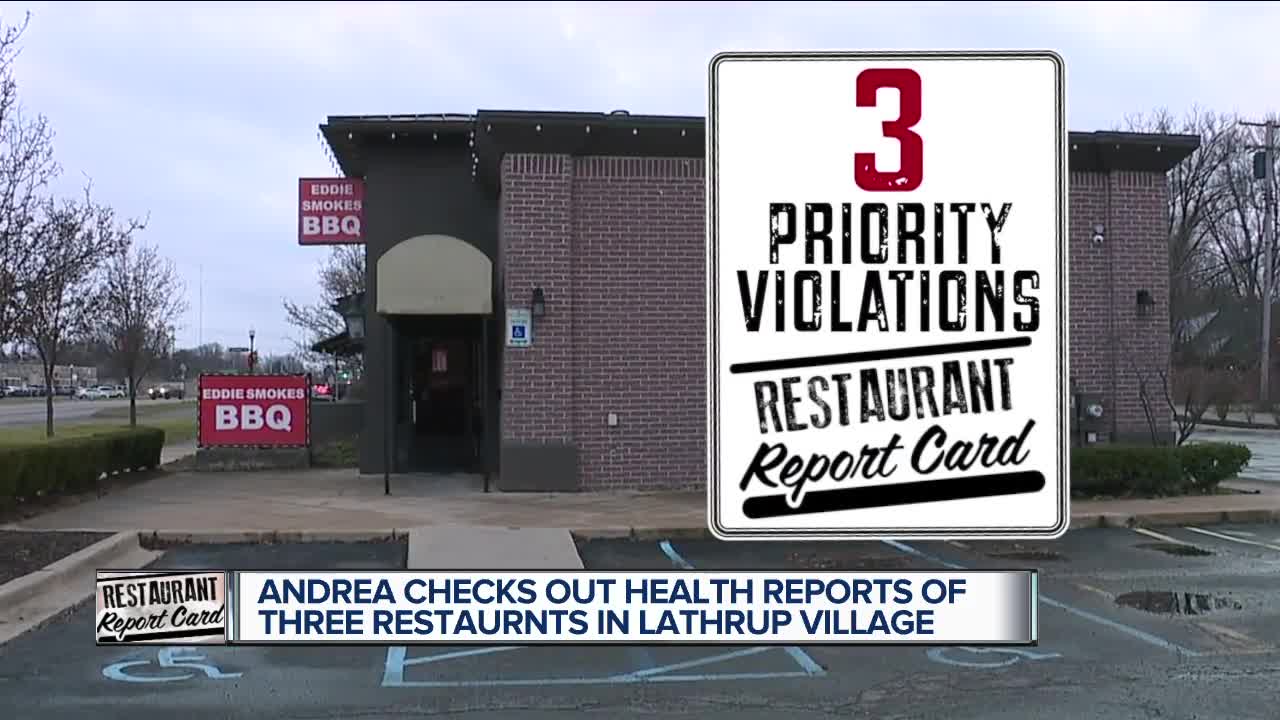 It's Restaurant Report Card time in lovely Lathrup Village!