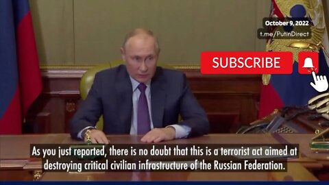Putin The attack onthe Crimean bridge is an act of terrorism against Russian civilian infrastructure