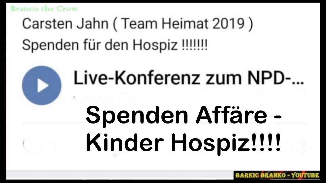 Carsten Jahn ( Team Heimat 2019 )Live-Konferenz zum NPD-... Spenden Affäre