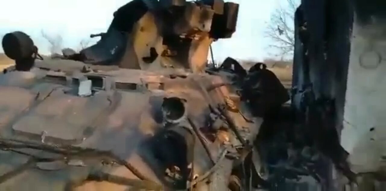 Georgian Foreign Legion of #Ukraine's Armed Forces destroyed #Russian BTR-8A in #Irpin