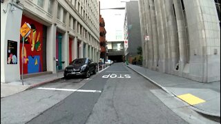 Walking in Seedy San Fran back alley near East Cut/ Transit Center