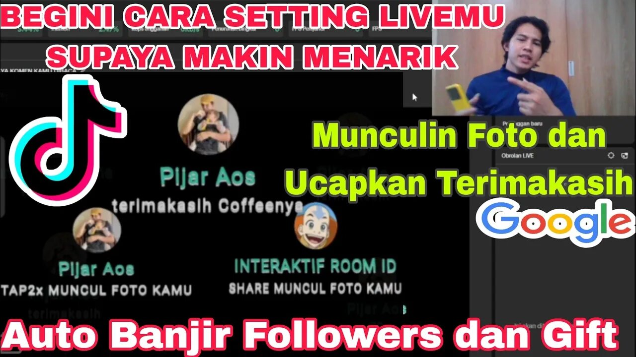 Taptap Like Muncul Foto, Gift, Share, Follow Muncul Foto. Live di Tiktok - Setting Live Rame Gift