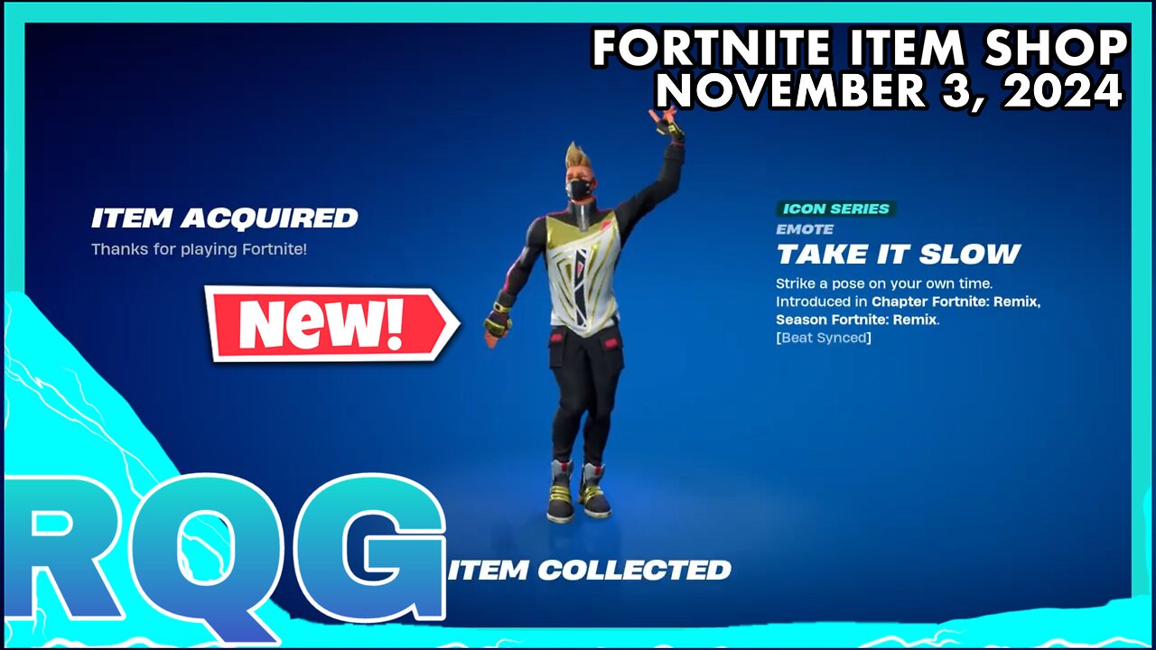 "NEW" TAKE IT SLOW ICON EMOTE IS HERE! FORTNITE ITEM SHOP (November 3, 2024)