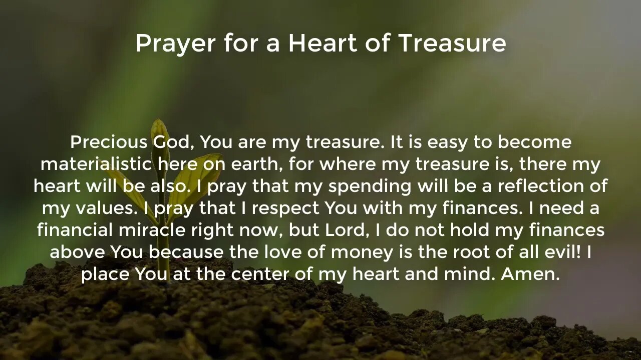 Prayer for a Heart of Treasure (Miracle Prayer for Financial Help from God)