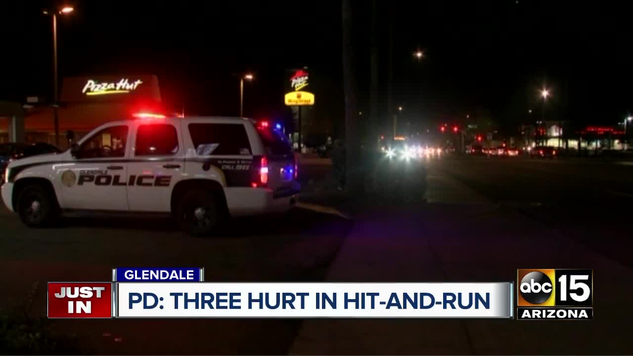 Three pedestrians hurt in hit-and-run crash
